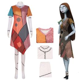 Cosplay Anime Costume Dress the Nightmare Before Christmas Sally Bodysuit Dresses Suit Halloween Costumes for Women