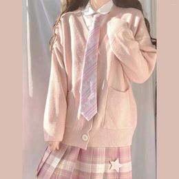 Women's Knits Japan Streetwear School Sweater Spring Autumn Cotton Knitted JK Uniforms Cardigan Multicolor Student Girls Cosplay