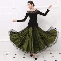 Stage Wear Women Ballroom Dance Performance Costumes Modern Standard Ball Dress Girl's Waltz Tango Uniforms LYQ16031