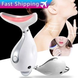 Cleaning Tools Accessories Neck Massager LED Pon Heating 3 Colours IPL Vibration Skin Tighten Reduce Double Chin Face Wrinkle Removal Lifting Tool 231020