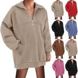 Women's Hoodies Comfortable Sweat Shirts Womens Oversized Half Zip Sweatshirt Long Sleeve Quarter Pullover Tops Winter Women