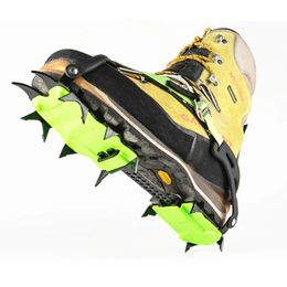 Mountaineering Crampons Snow Leopard Non-slip Shoe Covers 14 Tooth Mountaineering Outdoor Hiking Big Claw Manganese Steel Ice Climbing Antiskid Crampons 231021