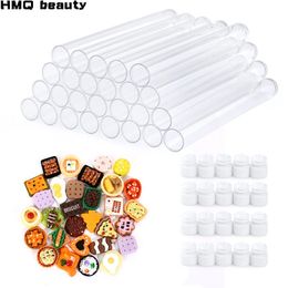 Makeup Tools 20Pcs DIY Eyebrow Brush Tube Resin Decoration Mini Food Disposable Eyelash Dustproof Lash Supplies 231023