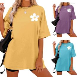 Women's T Shirts Women's Women Round Neck Drop Shoulder Longline Short Sleeve Tops Blouse