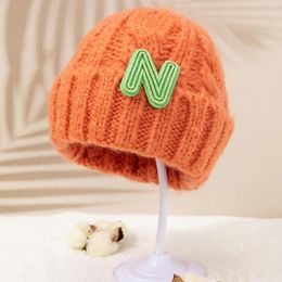 Beanies Letter N Knit Beanie Hat Autumn And Winter Warm Woollen Solid Colour Crochet Chrismas Year Gifts