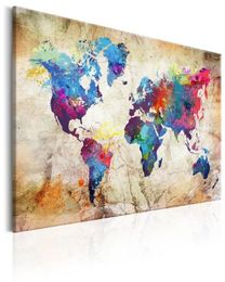 Unframed 1 Panel Large HD Printed Canvas Print Painting World Map Home Decoration Wall Pictures for Living Room Wall Art on Canvas5402289