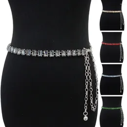 Belts Waist Chain Golden Plated High Gloss Sexy Dress Accessories Pure Color Shiny Faux Crystal Women Body Belt For Daily Wear