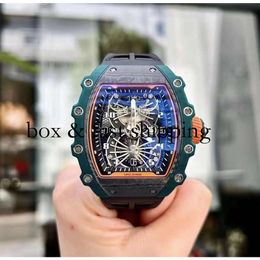 Rm021-02 SUPERCLONE Active Watches Tourbillon Wristwatch Designer Watch Swiss Standard Movement Rm21 Titanium Ceramic Carbon446 montres de luxe