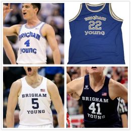 CUSTOM College Basketball Wears BYU 13 Taylor Maughan Brigham Young Cougars 15 Cameron Pearson 2020 Basketball jerseys 21 Trevin Knell 23 Yo