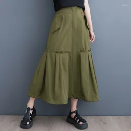 Skirts SuperAen Skirt Women 2023 Summer Fashion Niche Design A-line High-end Loose Long