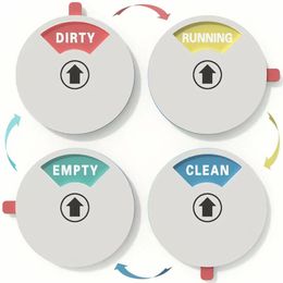 Running Empty Magnet Dishwasher Magnet Stickers Clean Dirty Magnet Double-Sided Type Dishwasher Sign Decor Accessories HZ0071