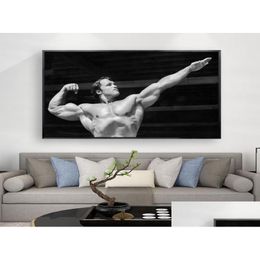 Paintings Arnold Schwarzeerbodybuilding Motivational Quote Canvas Poster Gym Room Fitness Sports Picture2968048 Drop Delivery Home G Dhggc