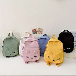 Canvas Baby Lightweight New Kindergarten Schoolbag Boys' Small Medium Big Class Cute Little Bear Girls' Travel Backpack