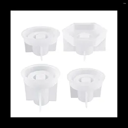 Baking Tools 4Pcs Silicone Mould Candle Holder Casting Moulds Candlestick Mould DIY Cement For