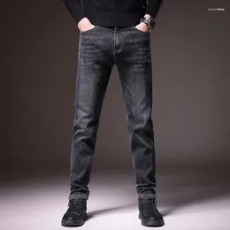 Jeans da uomo Pantaloni in denim formale alla moda casual con maniche dritte autunno e inverno con cerniera multitasche e bottoni solidi