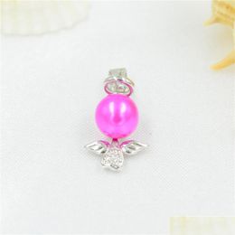 Jewellery Settings Korean Version Of Small Fresh And Simple S925 Sterling Sier Pendant Female Freshwater Pearl Angel Mount Jewellery Whole Dhkhn