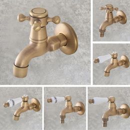 Bathroom Sink Faucets Antique Brass Wall Mount Mop Pool Faucet /Garden Water Tap / Laundry Taps Washing Machine Mzh303