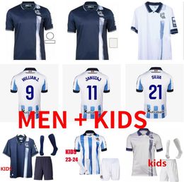 Men kids kit Real Sociedad 2023 2024 Soccer Jersey Merino OYARZABAL Isak Guridi Januzaj DAVID SILVA Robin Le Normand JUANMI 23 24 camiseta de futbol Football Shirt