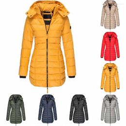 Women's Down Oversize Winter Korean Solid Women Thick Jacket Mid-Length Slim Padded Warm Elegant Fashion Parkas Outdoor