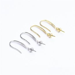 Clasps Hooks S925 Sier Pearl Ear Hook Accessories Simple Fashion Diy Earring Findings Ps8A004 Drop Delivery Dhdsu