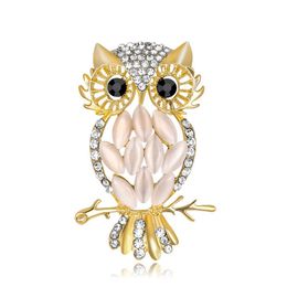 Pins Brooches Wholesale Womens Dream Owl Crystal Eye Stone Brooch Pin Halloween Costume Jewelry Accessories Women Animal Drop Deliver Dhiol