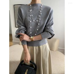 Women's Sweaters Loose Casual Oversize Grey Colour Women Knitting Sweater Pullover Autumn Full Sleeves Good Quality Lady Tops Jumpers