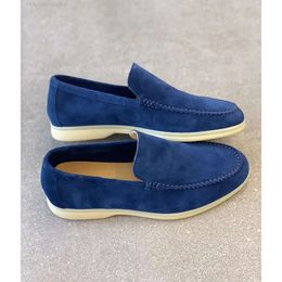 loro piano shoes Elegant Bridals Men's casual LP loafers flat low top suede Cow leather oxfords Moccasins summer walk comfort loafer slip on rubber sole flats