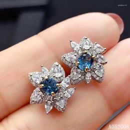 Brincos de garanhão kjjeaxcmy jóias finas 925 esterlina embutida de prata natural azul topázio escarpagem de tendências de apoio às mulheres de apoio