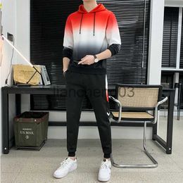 Men's Tracksuits Autumn Men's Gradiente Hoodies+Pants Sets Hooded Sweatshirt+Sweatpants Men Tracksuits Hoodie Pant+Pullover Hoody Suits M-4XL J231023