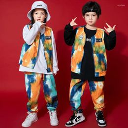 Stage Wear Hip Hop Costumes For Girls Boys Ballroom Jazz Dancing T Shirt Pants Jacket Clothes Outfits Kids Dance Competition Costume