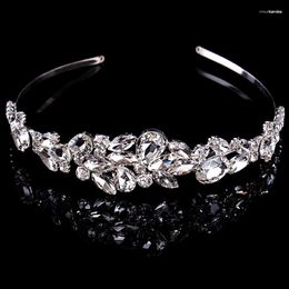 Hair Clips Fashion Luxurious Clear Crystal Tiara Headband Rhinestone Women Hairband For Wedding Party