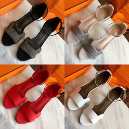 Orange stiletto sandals top luxury designer shoes womens sexy high heels fashion outdoor platform shoes leather rhinestones dress shoes comfortable casual shoes