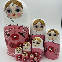 Dolls 10Pcs Creative Russian Nesting Doll Matryoshka Dolls Nested Toys for Table Cupboard Decor Ornament Birthday Gifts 231023