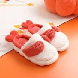 Fur slippers women's winter Light purple home non-slip floor stall can be worn by lovers home cotton shoes women's wear