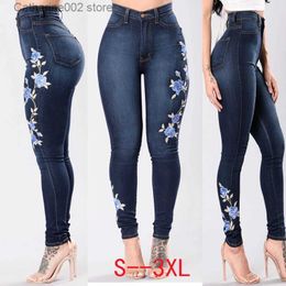 Women's Jeans Embroidered 2022 High Waist Jeans jeans women's trousers Pencil Pants models feet pants women's new jeans T231023