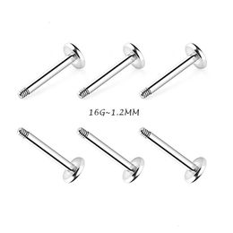 Stud LOT100pcs Body Piercing Jewellery Parts - Steel Lip Cheek Tragus Bar Piercing 16g Labret Bar Piercing DIY Body Jewellery 231020