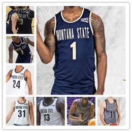 CUSTOM Ncaa College Montana State Basketball Jersey Xavier Bishop Jubrile Belo Amin Adamu RaeQuan Battle Abdul Mohamed Tyler Patterson Great