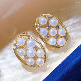 Stud Earrings French Style Ear Clip High Elegant Design Natural Freshwater Pearls 3mm Jewelry Gifts
