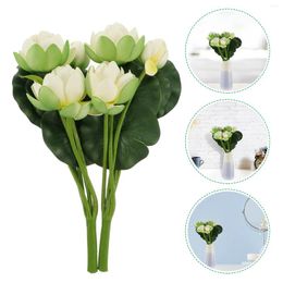 Decorative Flowers 2 Pcs Simulation Lotus Decoration Artificial Po Props Lifelike Home Decorations