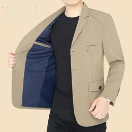Men's Suits 2023 Autumn Spring Boutique Fashion Business Casual Slim-Fit Solid Colour Gentleman Wedding Host Work Suit Blazer D77