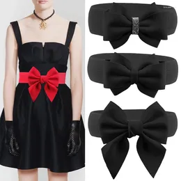 Belts Elegant Large Bow Elastic Women Wide Side Waistband Dress Female Coat Clothing Decoration Belt All-match Exquisite