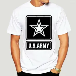 Camisetas para hombre, camisa con Logo de la insignia de la estrella del Ejército de EE. UU., soldado verde militar de América, fuerza armada, letra informal impresa, calidad 5723A
