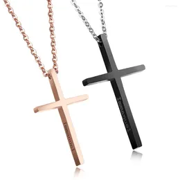 Pendant Necklaces DARHSEN Brand Fashion Lover Couple Necklace For Women/men Cross Jewellery Black Rose Gold Colour Stainless Steel Chain