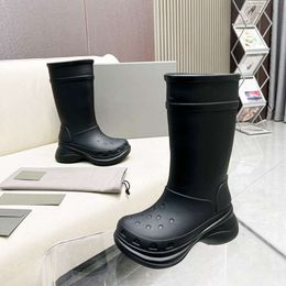 Ankle boots balenciashoes Jelly Colour waterproof high drum rain boots men women warm couple SMVCL