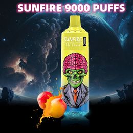 Sunfire 9000 Puff 9k Disposable E-cigarettes Features 18ml Vape 0% 2% 3% 5% Rechargeable 600mAh Battery Tornado Vape 9000 puff 7000 7k 8k 9k 12k puffs Vapers Europe France