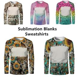 Women's T Shirts Fashion Sublimation Blanks Spring Autumn Long Sleeve Tshirt Polyester Hoodies Faux Bleached Adult Kids For Custom Logo