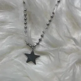 Pendant Necklaces Pentagram Star Necklace Minimalist Hip Hop Beads Chains For Women Egirls Y2K Fashion Jewelry Korean Cool Style