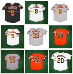 Cal Ripken Jr. Frank Brooks Robinson 1984 Cooperstown Orioles Baseball Jersey Eddie Murray Jim Palmer Mike Mussina Roberto Alomar Boog Powell Belle Baines Size