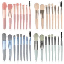 Makeup Brushes 8pcs Candy Brush Set Mini Travel Portable Soft Make Up Tool Eyeshadow Concealer Lip Cosmetics Tools For Beginner