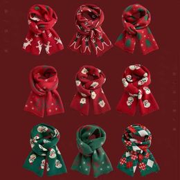 Red Christmas Tree Knitted Scarf Winter Women's Luxury Gift Warm Versatile Student Couple Neck 231015